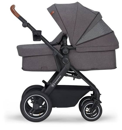 Kinderkraft B-Tour Wózek Głęboko-Spacerowy + Fotelik 0-13 kg Zestaw 3w1 Dark Grey