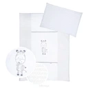 ALBERO MIO Komplet pościeli Wesoła Zebra 3-elementowa bawełniana komplet do łóżeczka