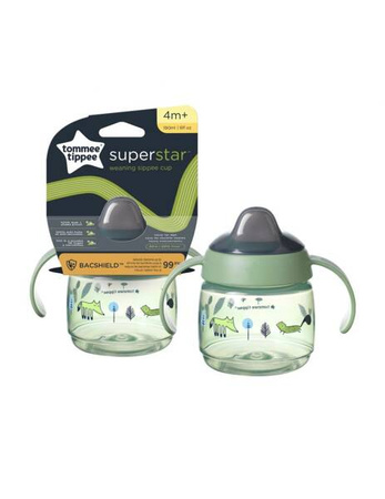 Tommee Tippee Kubek Pierwszy z Uchwytami Superstar 190ml,4m+ Zielony