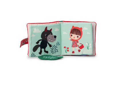 LILLIPUTIENS Miękka mini-książeczka wielofunkcyjna z silikonowym gryzakiem Czerwony Kapturek 6 m+