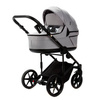 Adamex Locco Wózek Głęboko-Spacerowy Szary TK-56-LUX + Cybex Aton B2 i-Size Fotelik 0-13kg + Baza + Adaptery