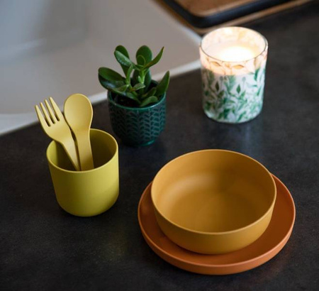 Bo Jungle Zestaw Naczyń BioPlastik CPLA Ochre