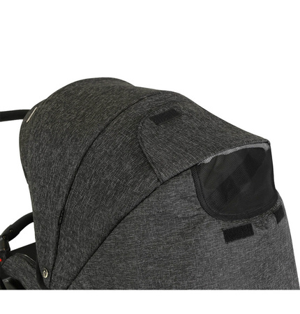 Kunert Molto Premium Wózek Głęboko-Spacerowy 2w1 Grafit Jeans Złota Rama Koła Żelowe