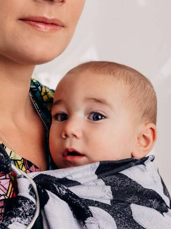 LennyLamb Żakardowa Chusta Kółkowa o Noszenia Dzieci Lovka Klasyczna r.S  100% Bawełna