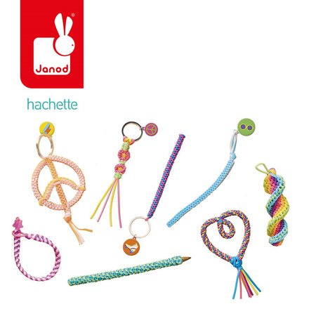 Janod Zestaw kreatywny Ozdoby z żyłek filofun Scoubidou 7+