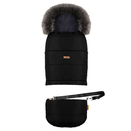 Zaffiro GrowUP 4.0 Śpiwór Do Wózka Plusz z Torbą Black