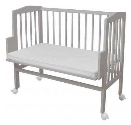 Waldin Łóżeczko Dostawne 2w1 z Wyposażeniem 88 Grey / Biały