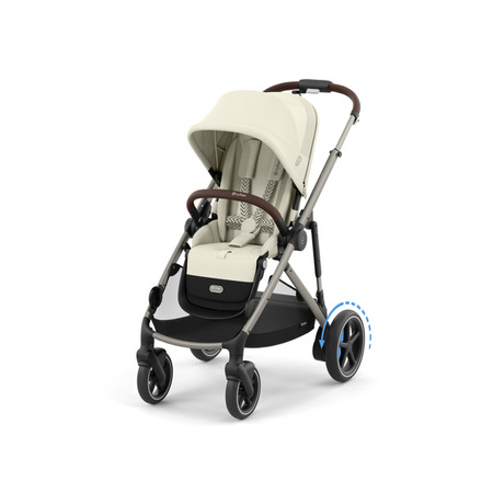 Cybex E-Gazelle S Wspomagany Wózek Spacerowy Bliźniaczy Seashell Beige