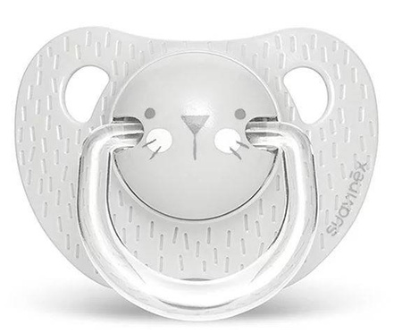Suavinex Smoczek anatomiczny silikonowy Premium +18m  Kotek  szary   Hygge Baby