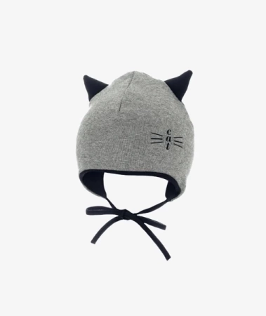 Iltom Czapka Dziecięca Wiązana Szara