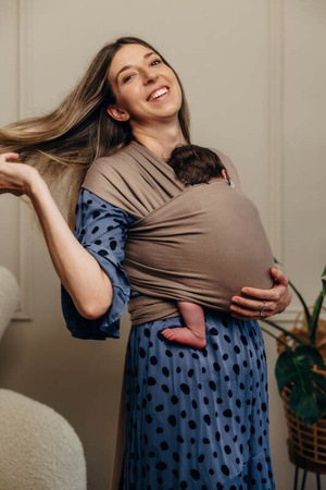 LennyLamb Chusta Do Noszenia Dzieci, Elastyczna, Rozmiar L, 5m Mocha