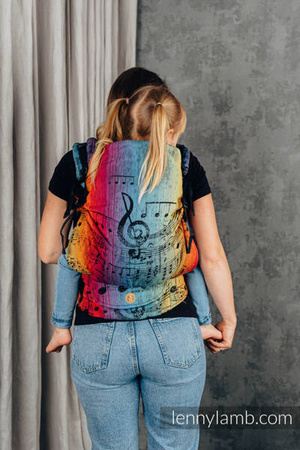 LennyLamb LennyPreschool Nosidełko Tkanina Żakardowa 100% Bawełna Symfonia Tęczowa Dark