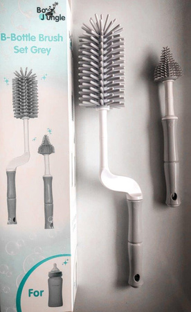 Bo Jungle Szczotki do butelek i smoczków zestaw Grey
