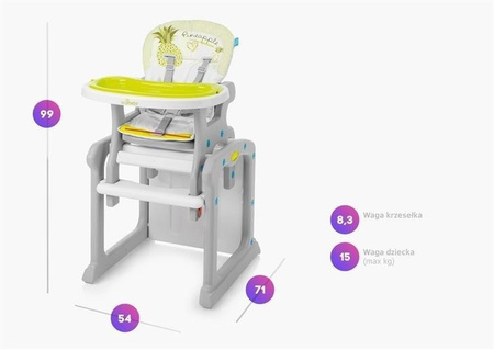 Baby Design Candy Krzesełko do Karmienia  Różowy