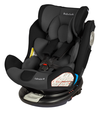 BabySafe Labrador Fotel Samochodowy 0-36kg  Grey Black