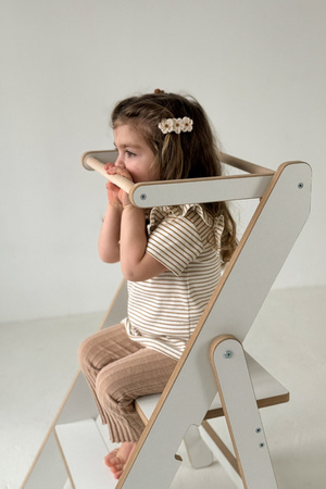 Baby Wood Kitchen Helper Składany Szary