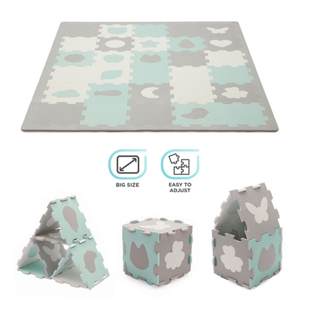 Kinderkraft Luno Shapes Mata Piankowe Puzzle Mint