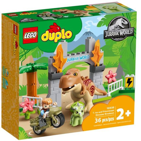 Lego Klocki Ucieczka Tyranozaura I Triceratopsa 10939