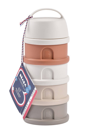 BEABA Pojemniki na mleko w proszku 4 komory cotton white/terracotta