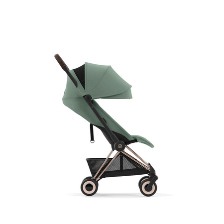 Cybex Coya Wózek Spacerowy Rama Rosegold Leaf Green + Pałąk do Wózka