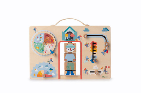 Lilliputiens Drewniana tablica manipulacyjna walizka "Ubranie na każdą pogodę" Lisiczka Alice 2 lata +