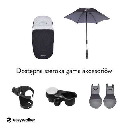 Easywalker Harvey 2 Wózek Głęboko-Spacerowy Night Black (zawiera stelaż, siedzisko z budką i pałąkiem) 