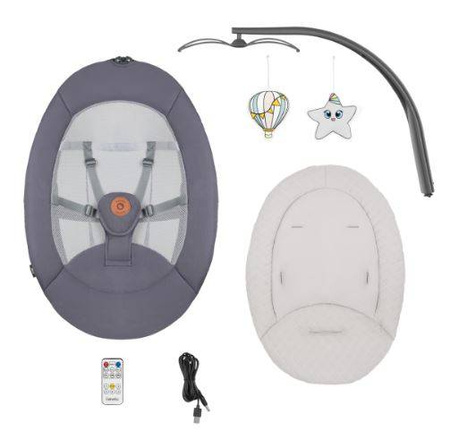 Lionelo Rina Bujaczek Leżaczek Grey Concentrate