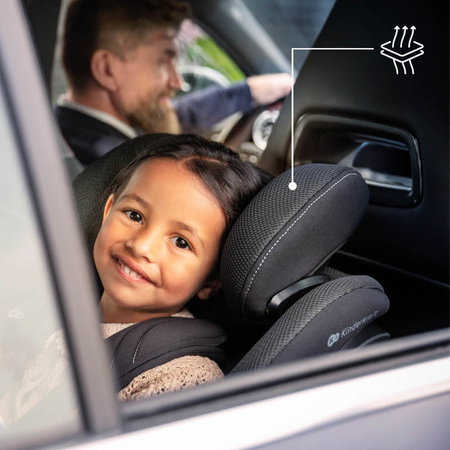 Kinderkraft i-Guard PRO - obrotowy fotelik samochodowy 61-105 cm | Grey