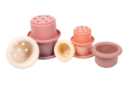 Bo Jungle Silikonowa wieża z kubków Lovely Pink