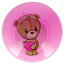 Artyk Piłka PVC 23cm Różowa z Misiem