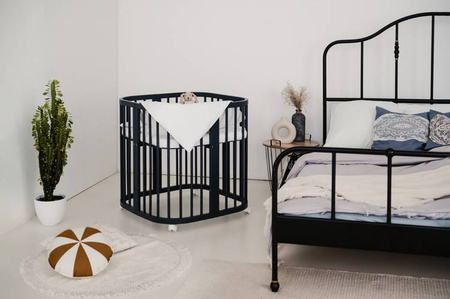 [OUTLET] Waldin Łóżeczko Dziecięce 7w1 z Materacem Grafit