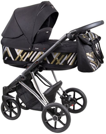 Coletto Craft Wózek Głęboko-Spacerowy 2w1 C-06 Czarno-Srebrna Rama 