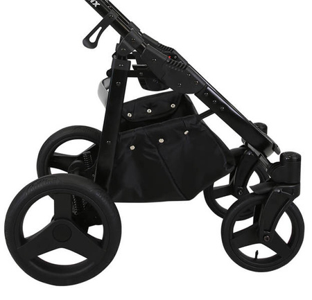 Kunert Rotax Wózek Głęboko-Spacerowy Limonka + Liście Biała Rama Koła Żelowe