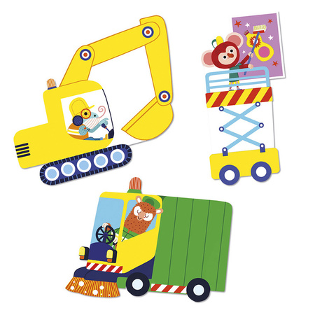 Janod Duże naklejki 50 szt. Pojazdy 18m+