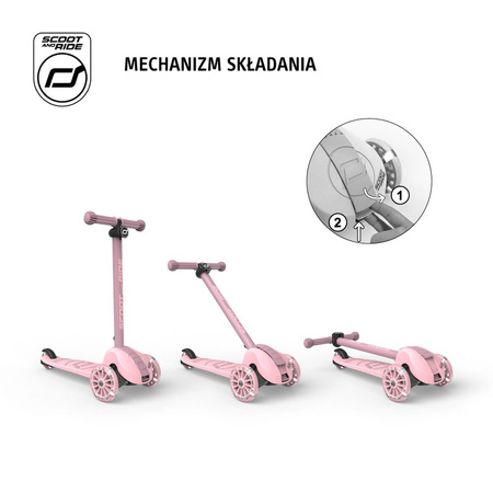Scootandride Highwaykick 3S Hulajnoga z Systemem Sterowania 2w1 3+ Rose