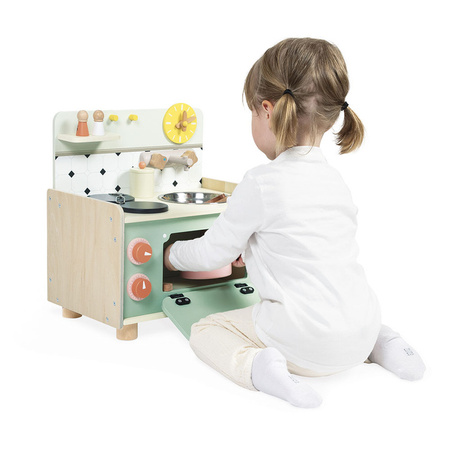 Janod Mała drewniana kuchnia z 9 akcesoriami Shiny Grandma 3+