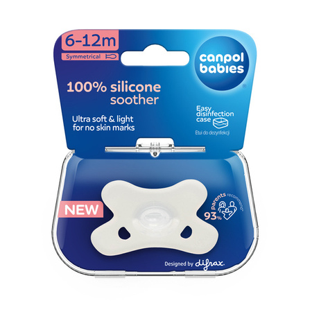 Canpol Babies Smoczek 100% Silikonowy 6-12 msc 24/002_whi