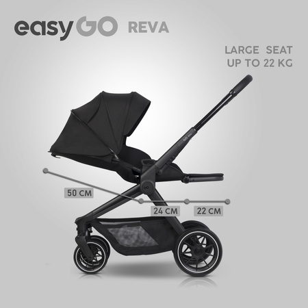 Easy Go Reva Wózek Głęboko-Spacerowy Ebony Black