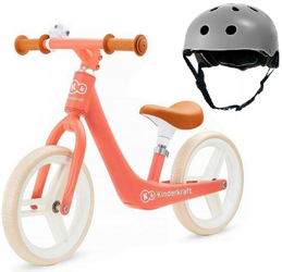 Kinderkraft Fly Plus Rowerek Biegowy Ruby + Kinderkraft Safety Kask