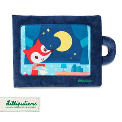 LILLIPUTIENS Miękka książeczka aktywizująca z mini-przytulanką „Dobranoc, mały lisku” 18 m+