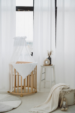 Waldin Łóżeczko Dziecięce Owalne 7w1 z Materacem Natural