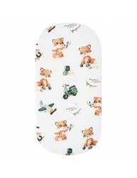 Bonjour Cherie Bambusowe Prześcieradło do Gondoli i Kosza Mojżesza 35x75cm Retro Fox