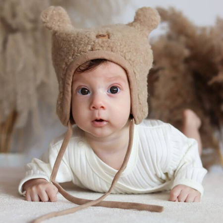 Zaffiro Violet Nevada Czapeczka 100% wełna M (6-12m) Grey