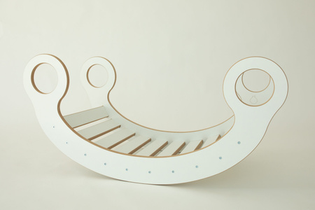 GUGI Bujak Montessori XL Drewniany z Ścianką Wspinaczkową / Zjeżdżalnią + Poduszka Beżowa