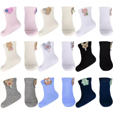 Milusie Skarpetki Z Aplikacją 6-12 Miesięcy Mix