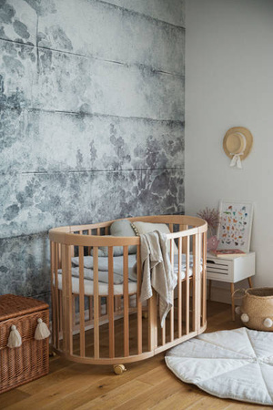 [OUTLET] Waldin Łóżeczko Dziecięce Owalne 7w1 z Materacem Natural