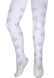 Milusie Rajstopy Rozmiar 68-74 Białe Kotki