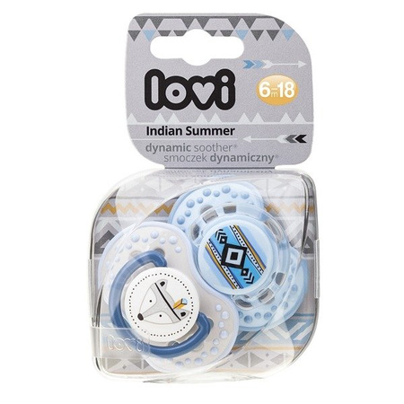 Lovi Dynamiczny Smoczek Uspokajający 6-18m Silikonowy 2szt. 22/857 Indian Summer Boy