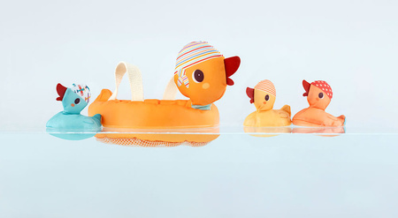Lilliputiens Kaczka i 3 magnetyczne kaczątka do kąpieli 9 m+