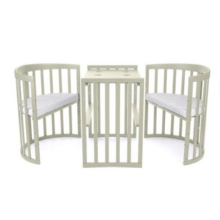 [OUTLET] Waldin Łóżeczko Dziecięce Owalne 7w1 z Materacem Oliwkowe